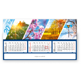 JTLZ 33–36 Kalendarz trójdzielny panoramiczny poziomy