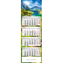 JCPP 74 Kalendarz czterodzielny panoramiczny pionowy bez koperty