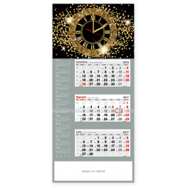JMT 101 Kalendarz maxi trójdzielny z zegarem, koperta w cenie